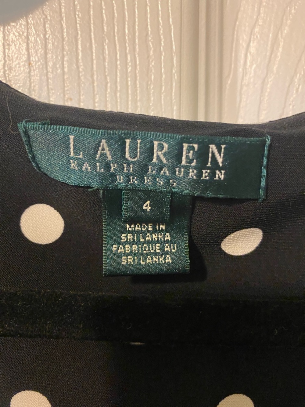 Lauren Ralph Lauren Black Midi Dress with White Polka Dots - Picture 2 of 4
